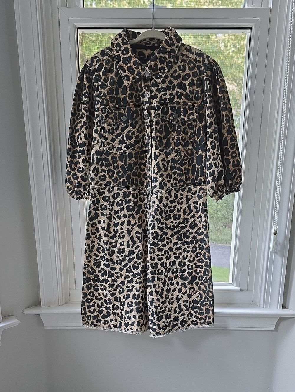 Girls' Allsaints Leopard Print Shirt Dress - Tan & Black